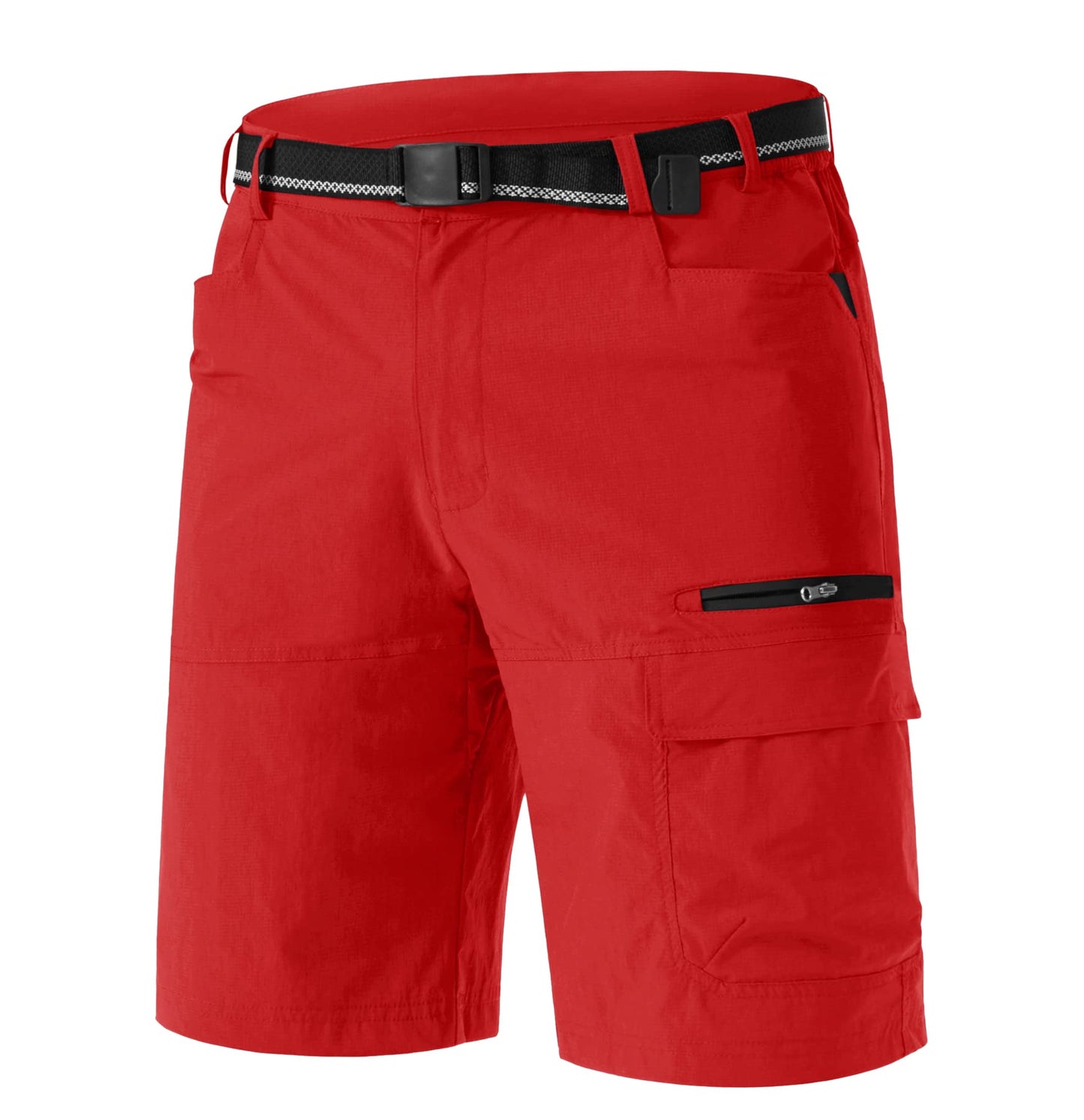 TACVASEN Mens Cargo Shorts Casual Dress Hiking Shorts Quick Dry Outdoor Waterproof Lightweight Tactical Work Fishing Travel Summer Red 32