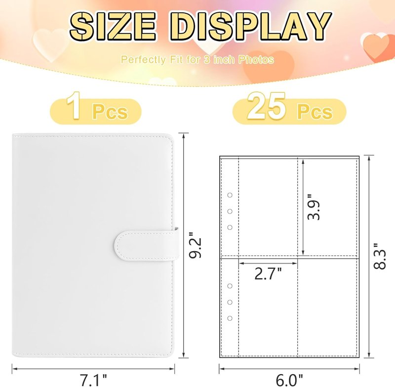 K-Pop Photocard Binder - A5 PU Leather Holder with 200 Pockets | White Trading Card Organizer