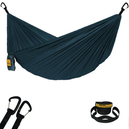 Wise Owl Outfitters Camping Hammock - Lightweight, Portable Hammock w/Tree Straps - Outdoor Hammock for Beach, Hiking, Backpacking and Travel