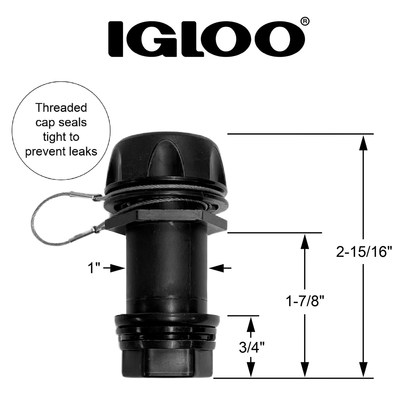 Igloo Drain Plug for BMX, Overland, and IMX 25-72 Qt Coolers