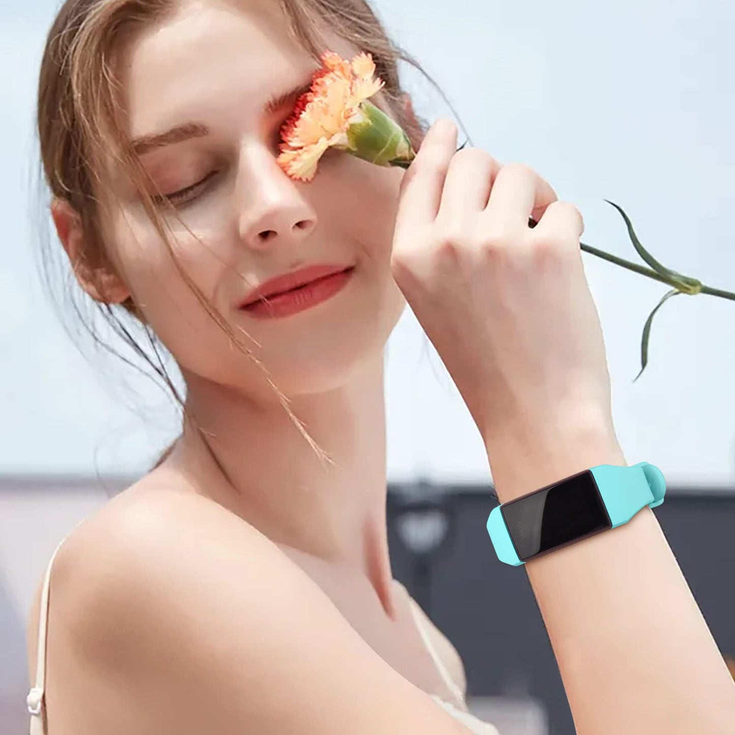 6 Pack Slim Soft Silicone Wristbands Compatible with Fitbit Charge 4 Bands, Sports Replacement Straps for Fitbit Charge 4 / Fitbit Charge 3 / Charge 4 SE/Charge 3 SE Women Men (6 Pack C)