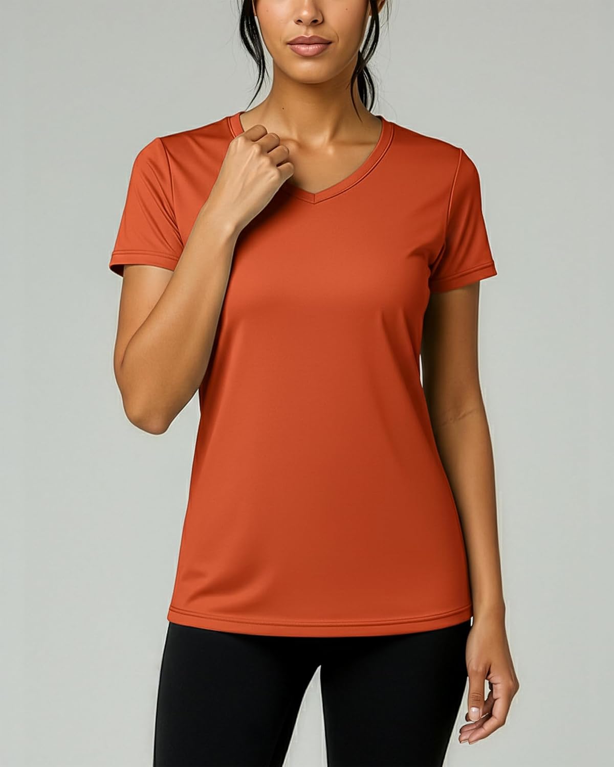 Women's Dry-Fit V-Neck Short Sleeve Workout Tee - 5 Pack | Plus Size Available