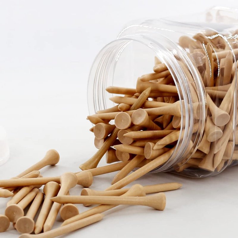 Myartte Wooden Golf Tees 3-1/4 inch 3.25 Inches Natural Wood Golf Tees in Bulk for Men Women Golfer Reduce Side Spin and Friction Durable 120pcs in Plastic Can (3-1/4 Natural Wood Golf tees)