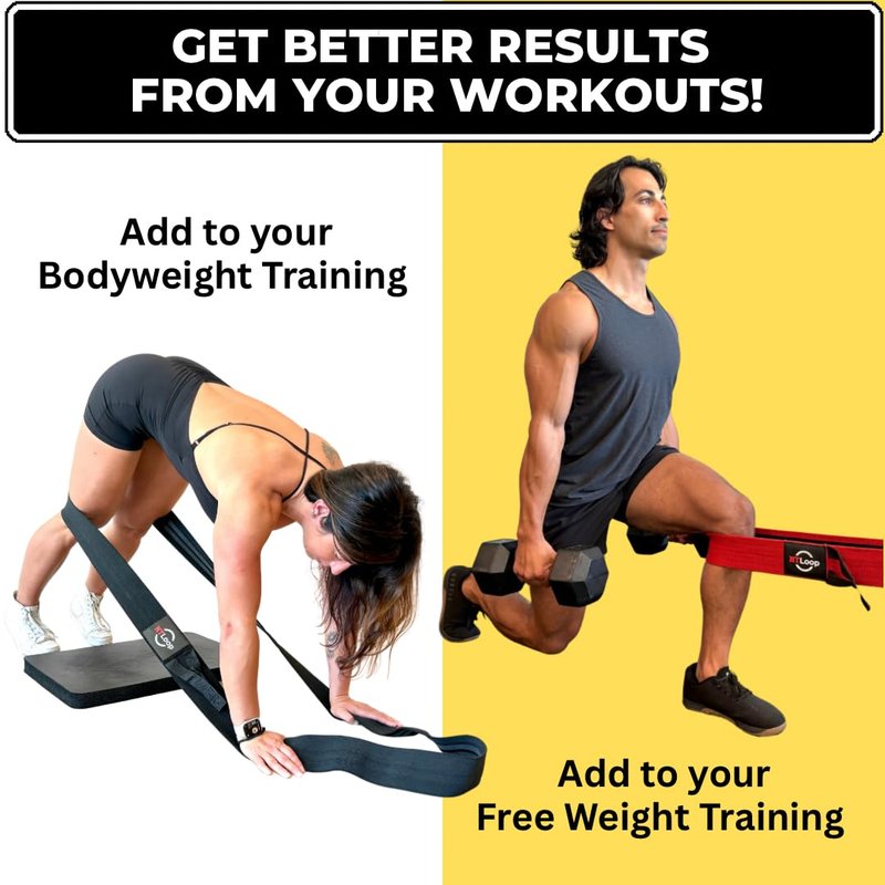 NT Loop Long Fabric Resistance Band with Door Anchor - Full Body Resistance Band for Working Out and Physical Therapy - Medium Strength Exercise Band