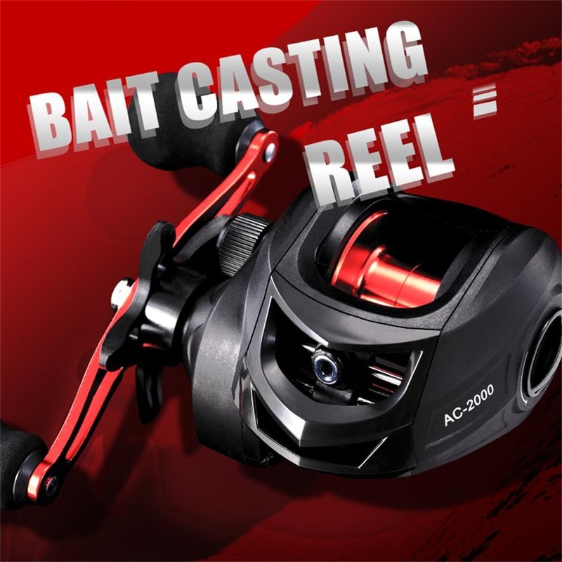 Baitcasting Fishing Reel - Lightweight Aluminum Spool, 17.6Lbs Max Drag | 6.3:1 Gear Ratio, Magnetic Braking System