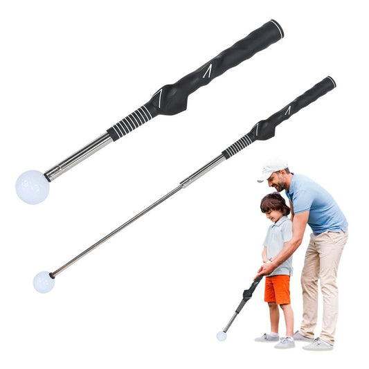 Crystalberry Retractable Golf Swing Training Aid Golf Training Aid for Warm-Up Portable Golf Swing Trainer Golf Accessories Strength & Tempo Training for Chipping Hitting