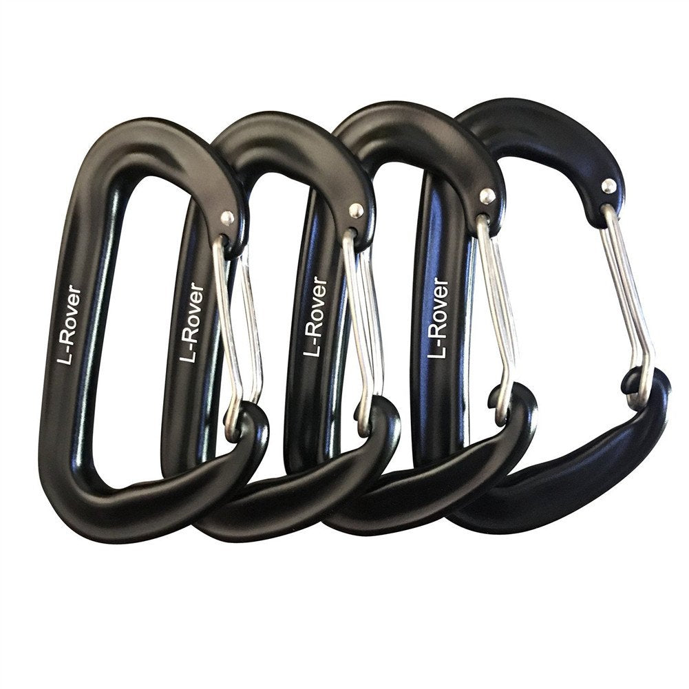 L-Rover Carabiner,12KN Lightweight Heavy Duty Carabiner Clips,Aluminium Wiregate Caribeaners for Hammocks,Camping, Key Chains, Outdoor and Gym etc,Hiking & Utility