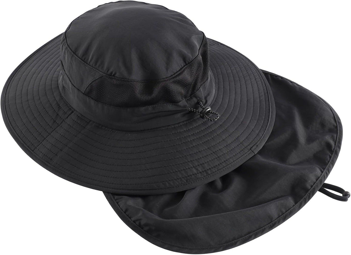 UPF 50+ Wide Brim Sun Hat with Neck Flap | Summer Bucket Hat for Gardening & Fishing