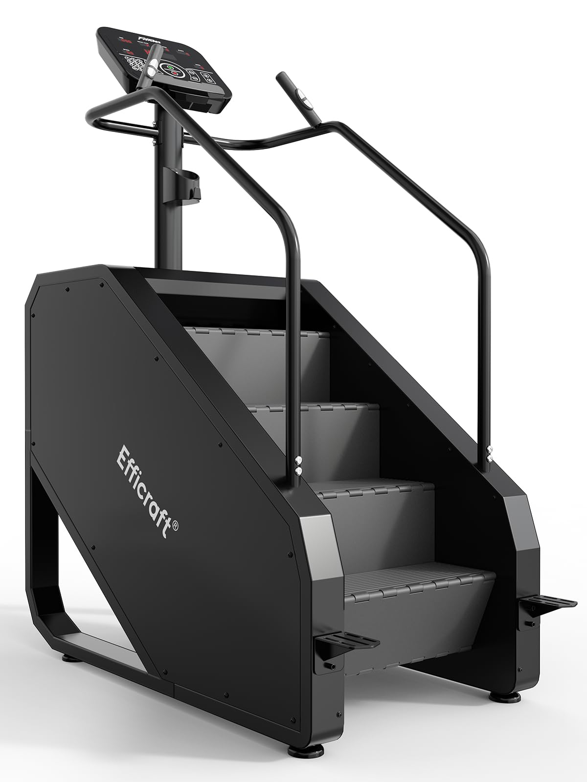 EFFICRAFT Stairmaster Machine with LED Screen, Commercial Grade Stair Climber, 15 Speed Levels Stair Master for Exercise at Home, 15-188 Steps/Min, White Iron Shell