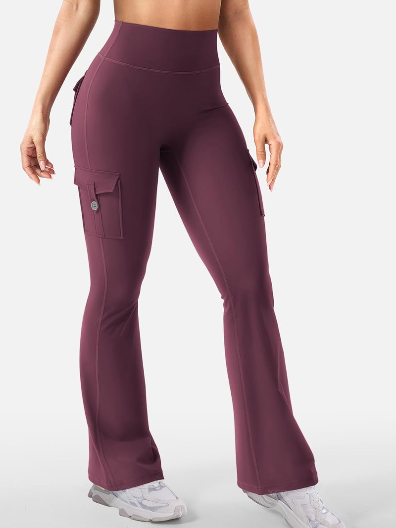 CoreFlex Women’s Workout Flare Leggings - High Waisted, Hidden Pockets, No Front Seam | Gym & Yoga