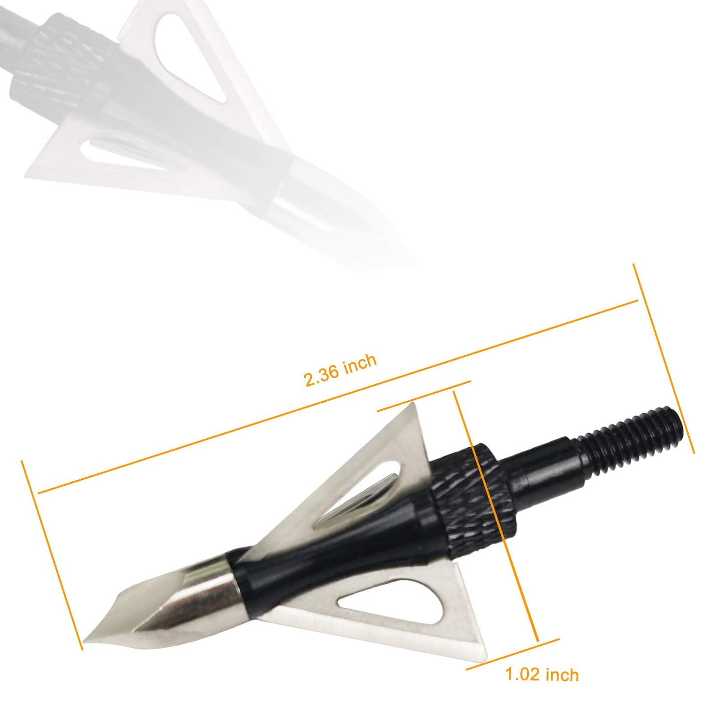 LeeMui Hunting Broadheads 12PK 100 Grains Screw-in Arrow Archery 3 Blades Hunting Heads Arrow Tips Compatible with Crossbow and Compound Bow + 1 PK Broadhead Storage Case (zz-Black)