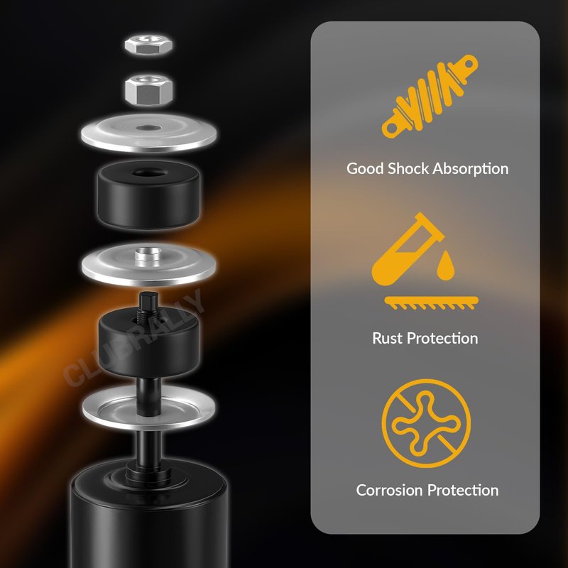 CLUBRALLY Golf Cart Front and Rear Shock Absorbers Set, EZGO TXT Shocks for 1994-2001 EZGO TXT, OEM# 76418-G01, 70248-G01, 70324-G01, 76419-G01