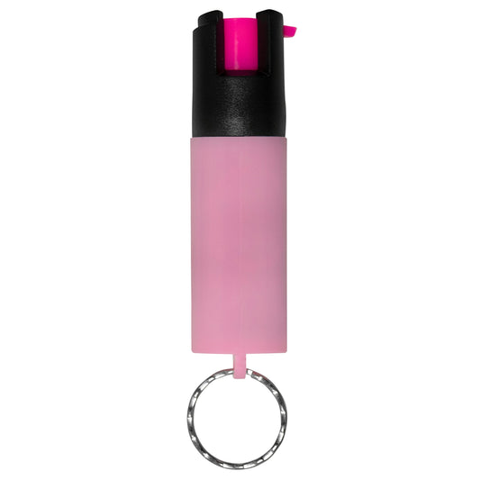 Police Magnum Mini Pepper Spray Self Defense Safety Tool- Strong Built-in Keyring Holder- Maximum Heat Strength OC- Made in The USA (1 Pack 1/2oz Pink Sleeve)