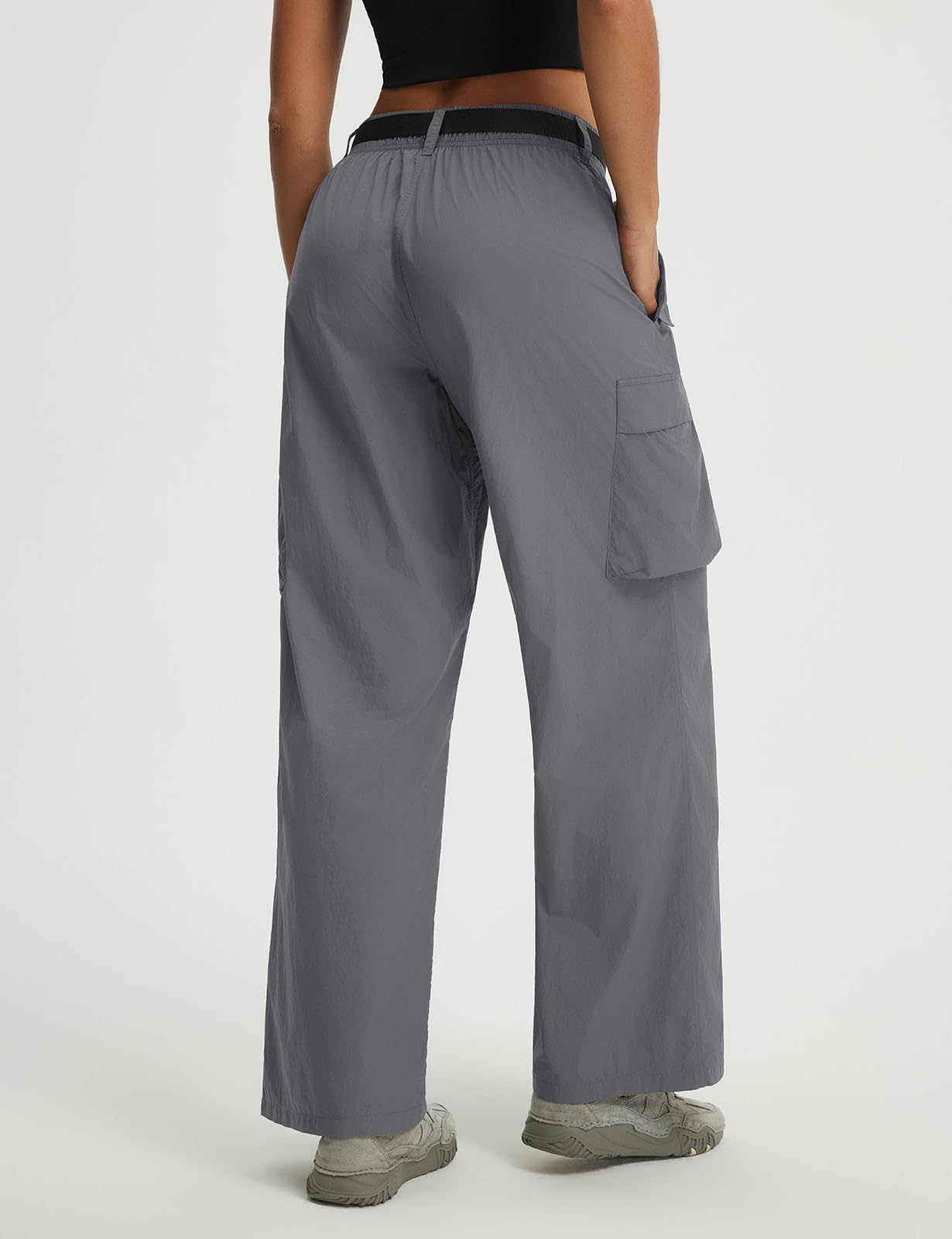 baleaf Women's Hiking Wide Leg Pants with Pockets Dark Gray XXL