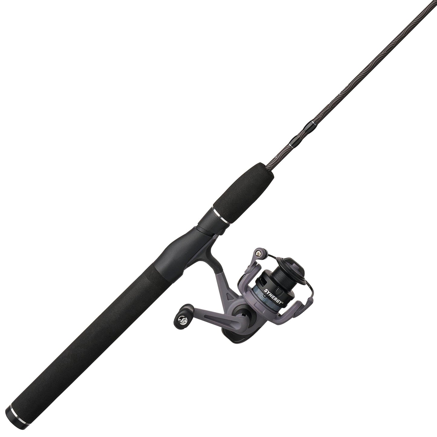 Shakespeare Synergy Spinning Reel and 5'6" 2-Piece Fishing Rod Combo, Carbon Composite Rod Blank Construction, High Density EVA Handles
