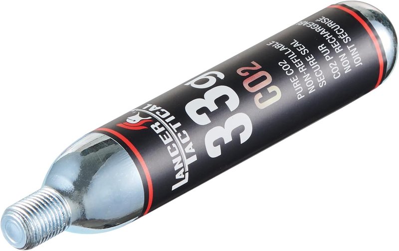 Lancer Tactical 33g CO2 Cartridges - 10 Pack for Airsoft & Airguns | Compatible with Life Jackets & Vests