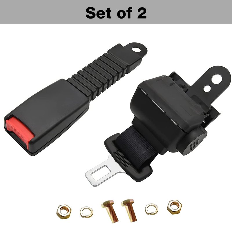 ROSSROLLA 2 Pack Golf Cart Seat Belt Kits Retractable Seatblet Fits Most of Golf Cart Like EZGO, Yamaha, Club Car, UTV, Model B