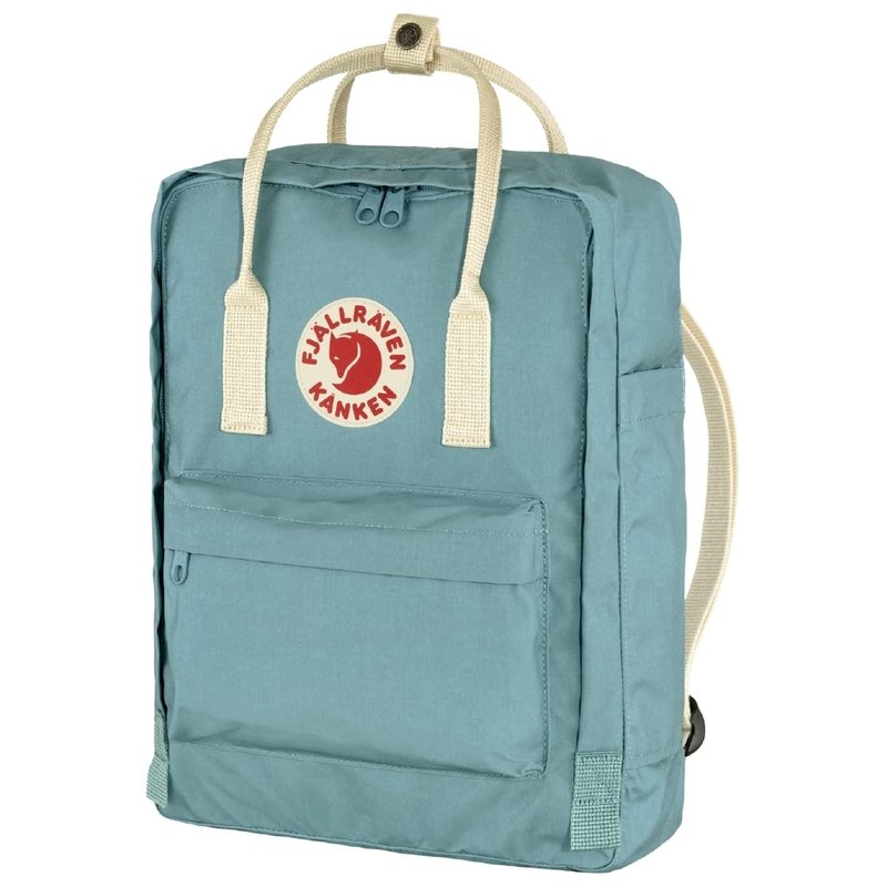 Fjällräven Kanken Backpack - Durable Vinylon Fabric, Water-Resistant, Classic Design - School, Travel, Sky Blue/Light Oak