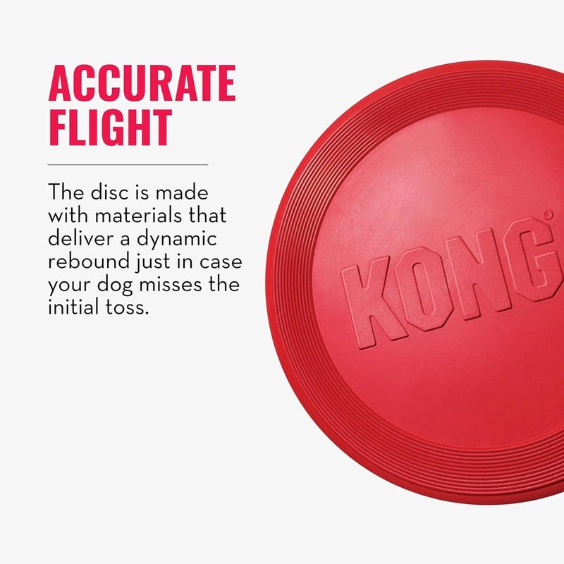 KONG Flyer Dog Toy - Durable Natural Rubber Flying Disc for Fetch | Ideal for Medium/Large Dogs