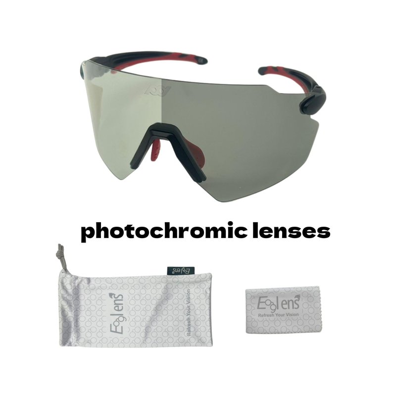 Eaglens.54 Outdoor Sports polarized photochromic wrap around Cycling Sunglasses for Men & Women TR90 Frame UV Protection