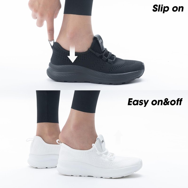 ZOVE Wide Toe Box Shoes Women Extra Wide Width Sneakers Ultra Light Road Running Shoes Non-Slip Tennis Sneakers Breathable Walking Athletic 8803 Black 37