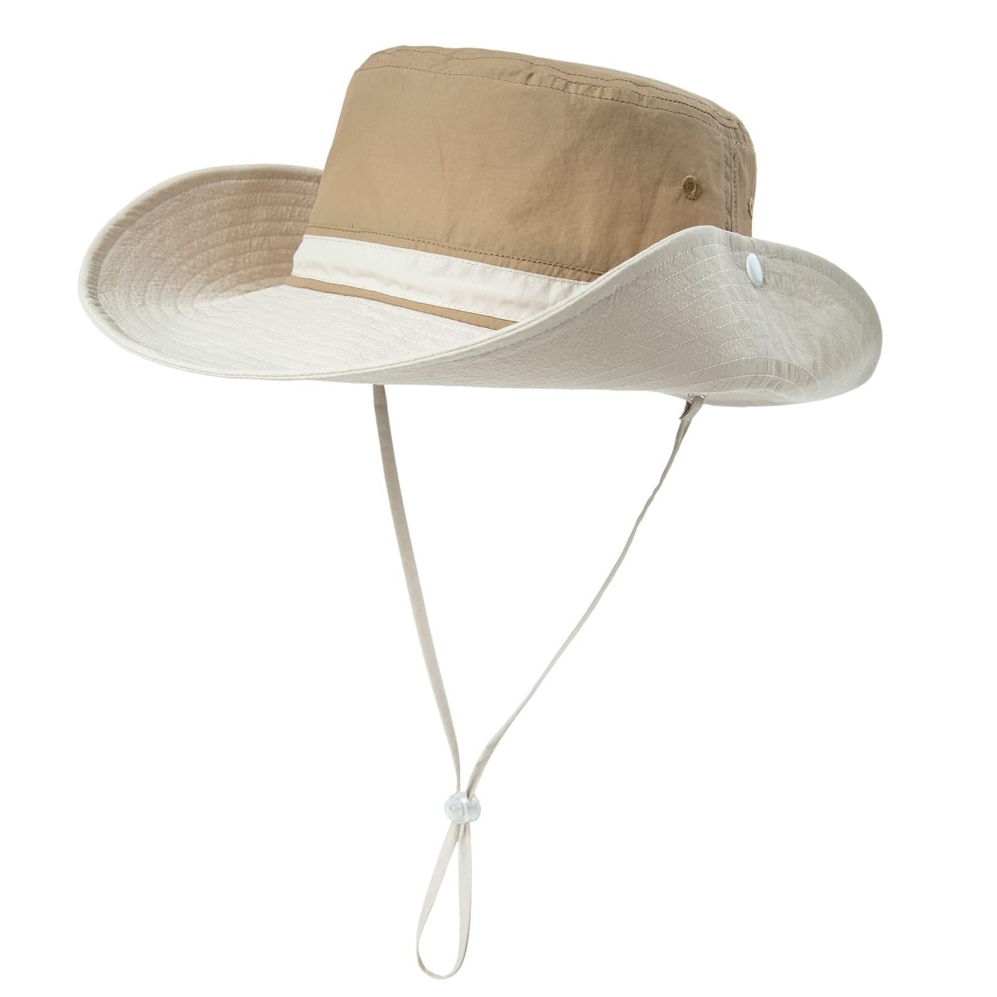 TOP-EX Summer Boonie Sun Hats for Men Safari Fishing Hiking Wide Brim UPF50+ Big Head Nylon Waterproof Khaki Large X-Large L XL 60cm 63cm