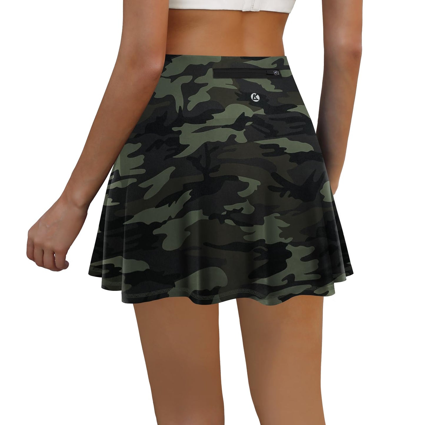 LouKeith Womens Tennis Skirt High Waisted Athletic Skorts Running Casual Pickle Ball Golf Skirts with Pockets Camo S
