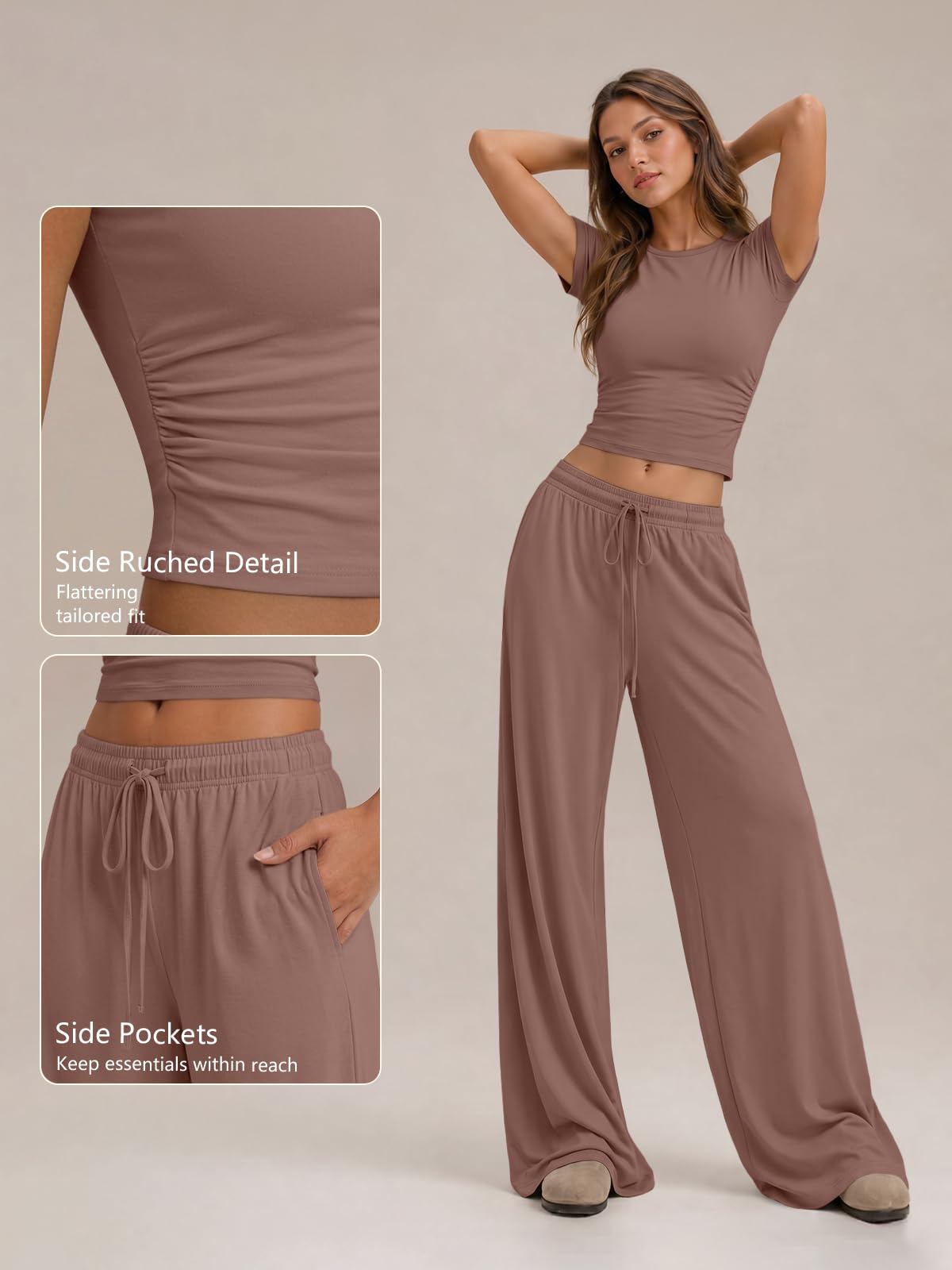 Trendy Queen Womens 2 Two Piece Set 2026 Summer Workout Vacation Gym Clothes Spring Fashion Lounge Matching Airport Travel Outfit Resort Wear Fitness Athleisure Clothing