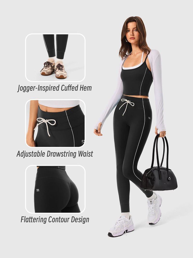 INNO MINT Drawstring Seamless Leggings for Women, High Waist Workout Yoga Pants, Running & Gym Sweatpants