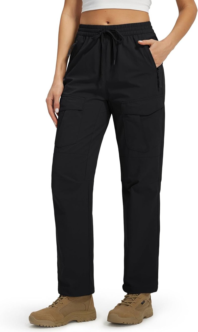 Women's Hiking Pants - Quick Dry Lightweight Cargo Joggers with Zipper Pockets | Water-Resistant Outdoor Wear
