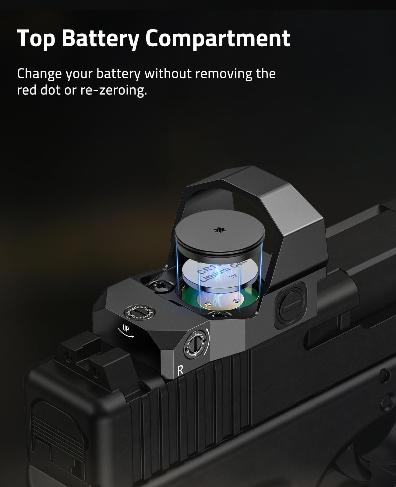 CVLIFE WolfCovert Full-Sized Optic, Motion Awake Red Dot Sight for RMR Cut Footprint, 28mm Large Lens, 3MOA Shockproof Open Reflex Sight, with Adapter Plate for MOS and 21mm Picatinny Base.