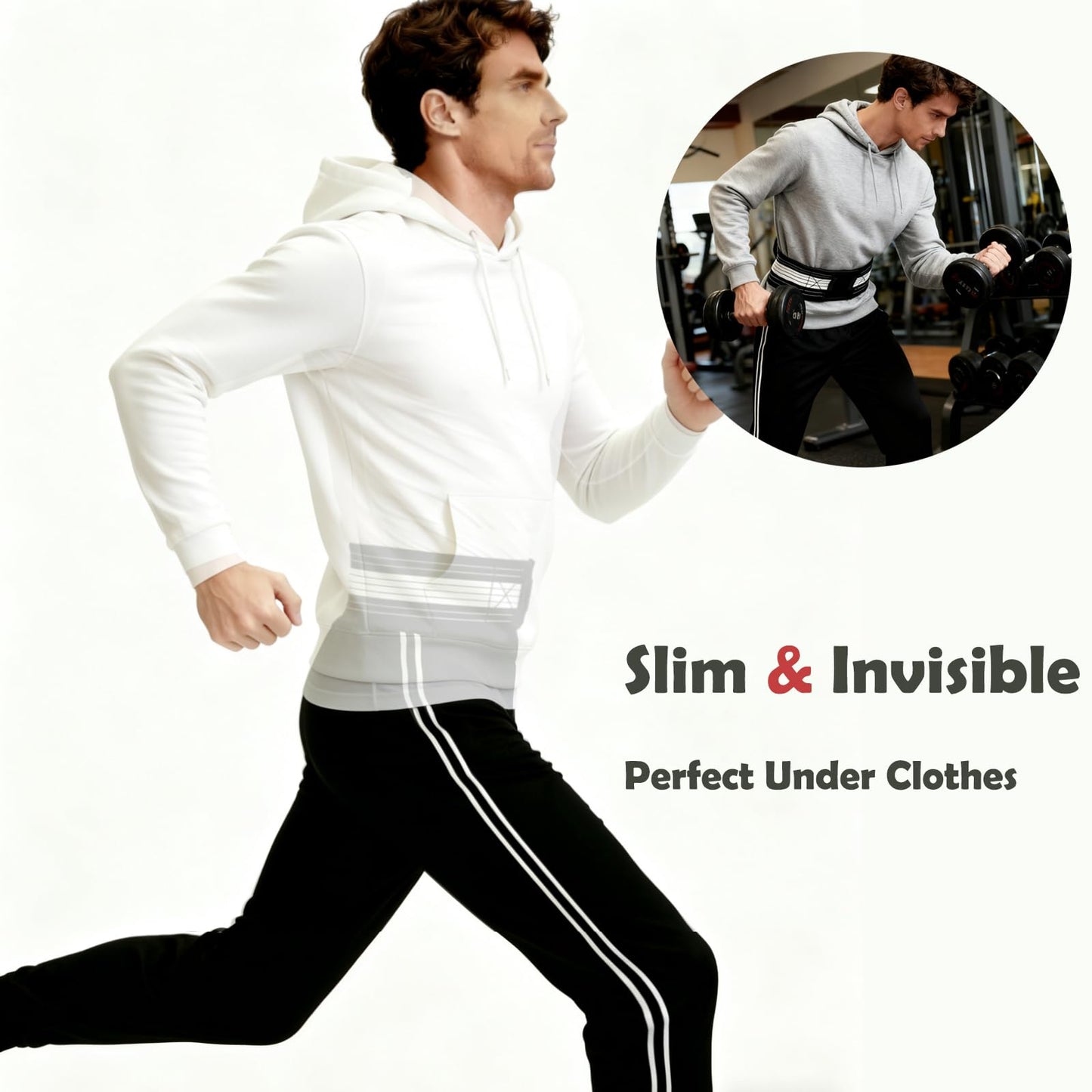 Lightweight Lower Back Brace for Women Men: Narrow Lumbar Support for Pain Relief/Adjutable Dual Compression Belt Alleviates Pain in Lower Back, Leg, Pelvis, Hip&Spine Sciatica/Good for Work Excercise