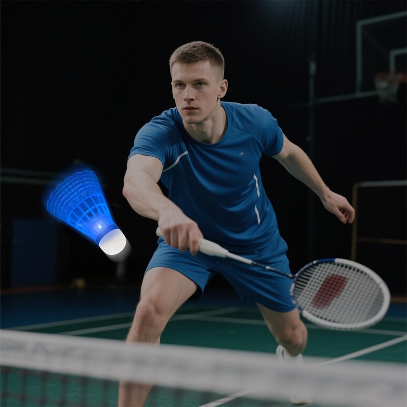 Hysagtek Badminton Birdies, 12 Pack Birdies Glow in The Dark Shuttlecocks Badminton Sets for Backyards Outdoor Indoor Sports Activities Training Practice Gym Fitness Game