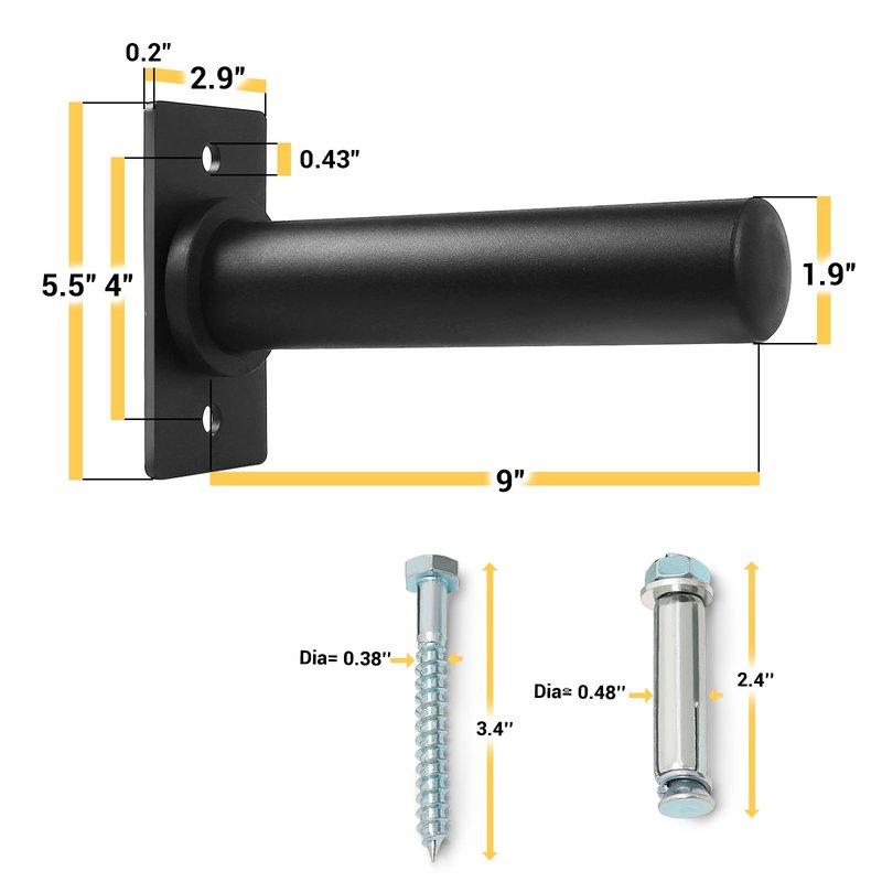 A2ZCARE Wall Mount Weight Plate Holder – Fits 2” Olympic Weight Plates (Set of 4)