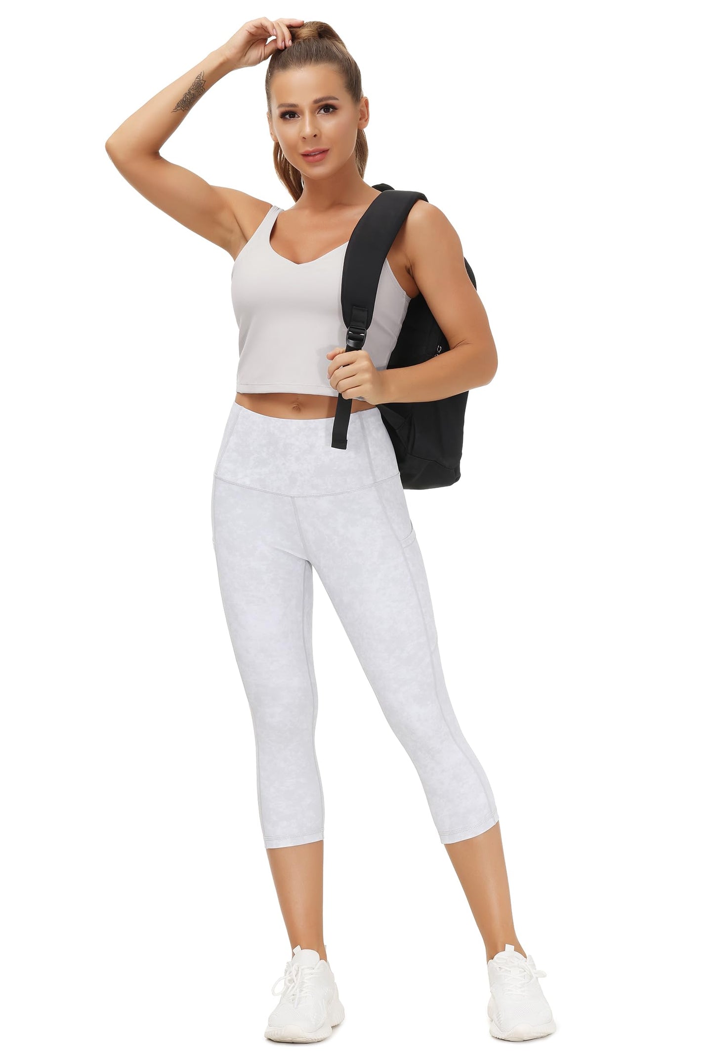 Women’s Longline Sports Bra Wirefree Padded Medium Support Yoga Bras Gym Running Workout Tank Tops (Light Grey, Medium, m)