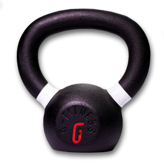 Gfitness Kettlebell Weights Comfortable Grip Wide Handle | Portable Weight Grip Travel Workout, Home Gym Equipment Tool | Multifunctional Weightlifting for Men & Women, Black 18lb