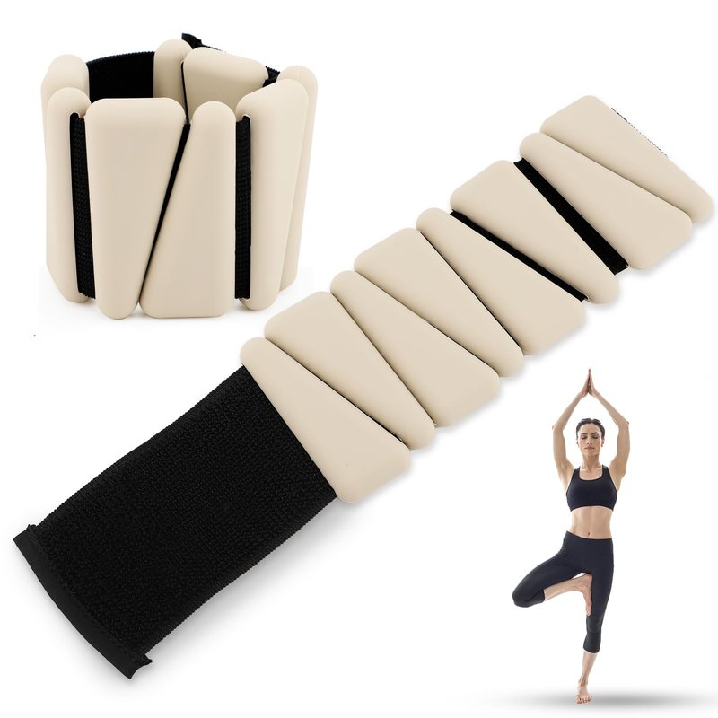 Wrist and Ankle Weights, Set of 2 (1lb Each) Adjustable Wrist and Pilates Weights Set for Women and Men, for Runs, Jogs, Walks, Yoga, Dance, Pilates, Cardio, Aerobics, Strength