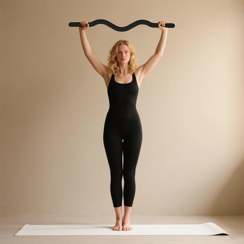 Weighted Workout Bar, 15LB Strength Training Bars,Soft Silicone Surface with Solid Steel Exercise Bar Barbell for Yoga,Pilates,Body Toning,and Strength Training (Black, small)