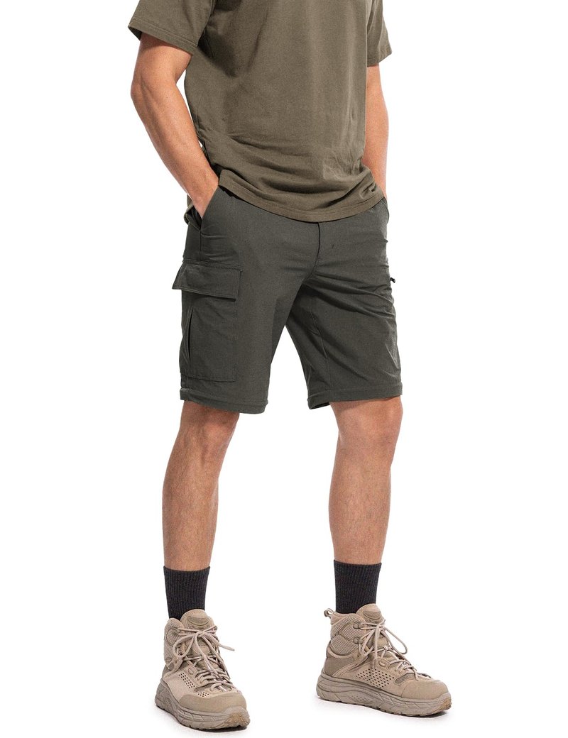 Moosehill Men's-Hiking-Pants Convertible Quick-Dry Water-Resistant Lightweight Zip-Off Outdoor for Hunting, Fishing, Safari with 5 Deep Pockets (Dark Grey, 34W*32L)