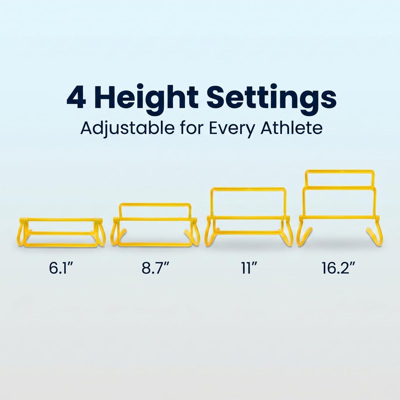 Japard 6 Pcs Agility Hurdles Speed Training Equipment, 4 Height Adjustable Setting, Soccer Training Equipment for Youth Adults