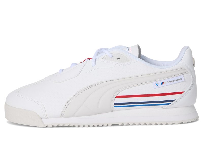 Puma Men's BMW Motorsport Roma Shoes, White-Pop Red AH25, 7