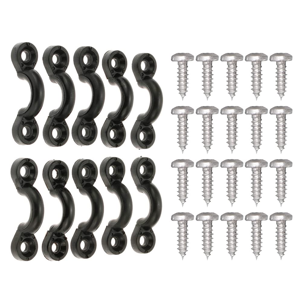 RANDDER Kayak Pad Eye Kit, 10pcs Kayak Tie Down Loops Deck Rigging Kit - Nylon Padeye and Stainless Steel Screws for Canoe Boat Kayaking Accessories