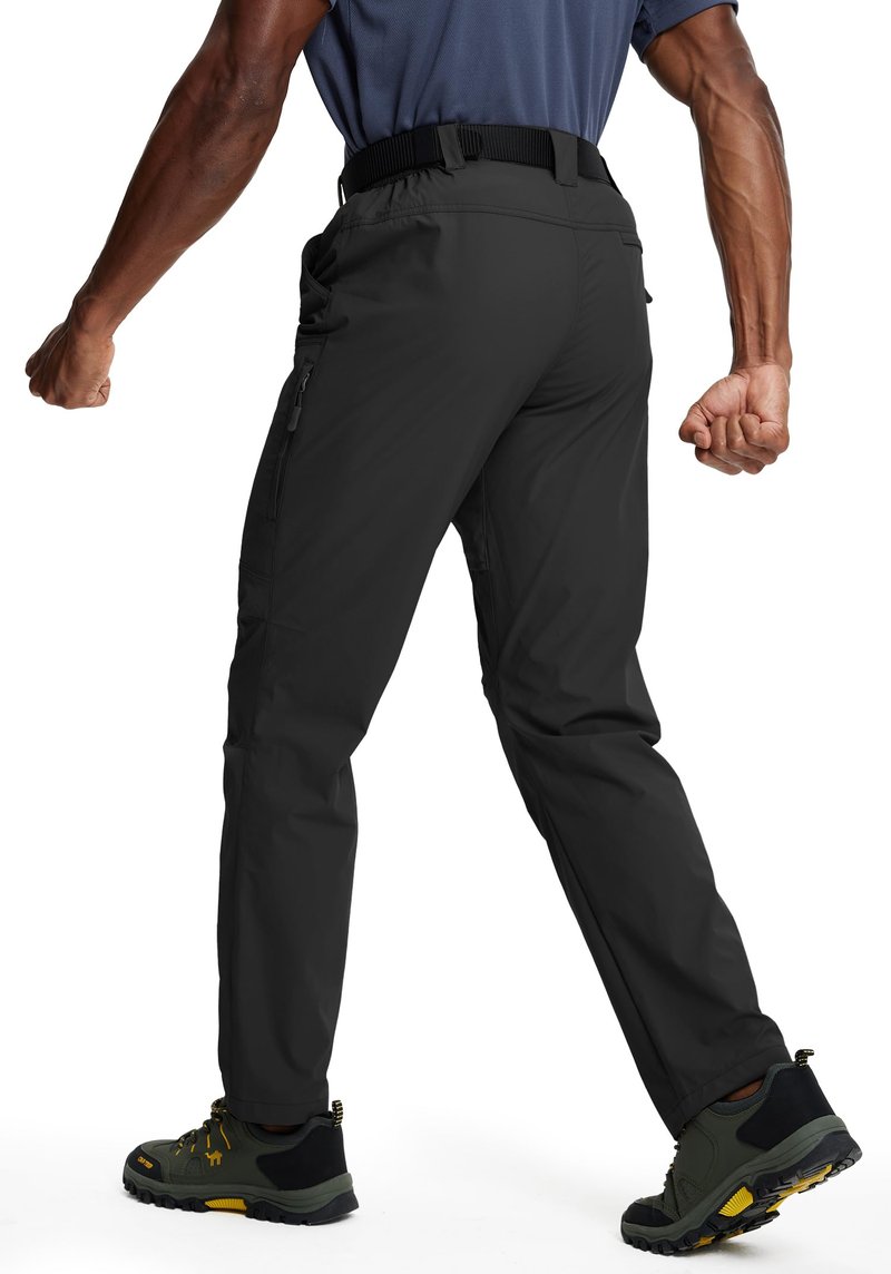 Zoofly Mens Cargo Pants Waterproof Quick Dry Hiking Work Pants for Men Nylon Light Weight Stretchy Comfy Travel Pants (Black, 34W*32L)