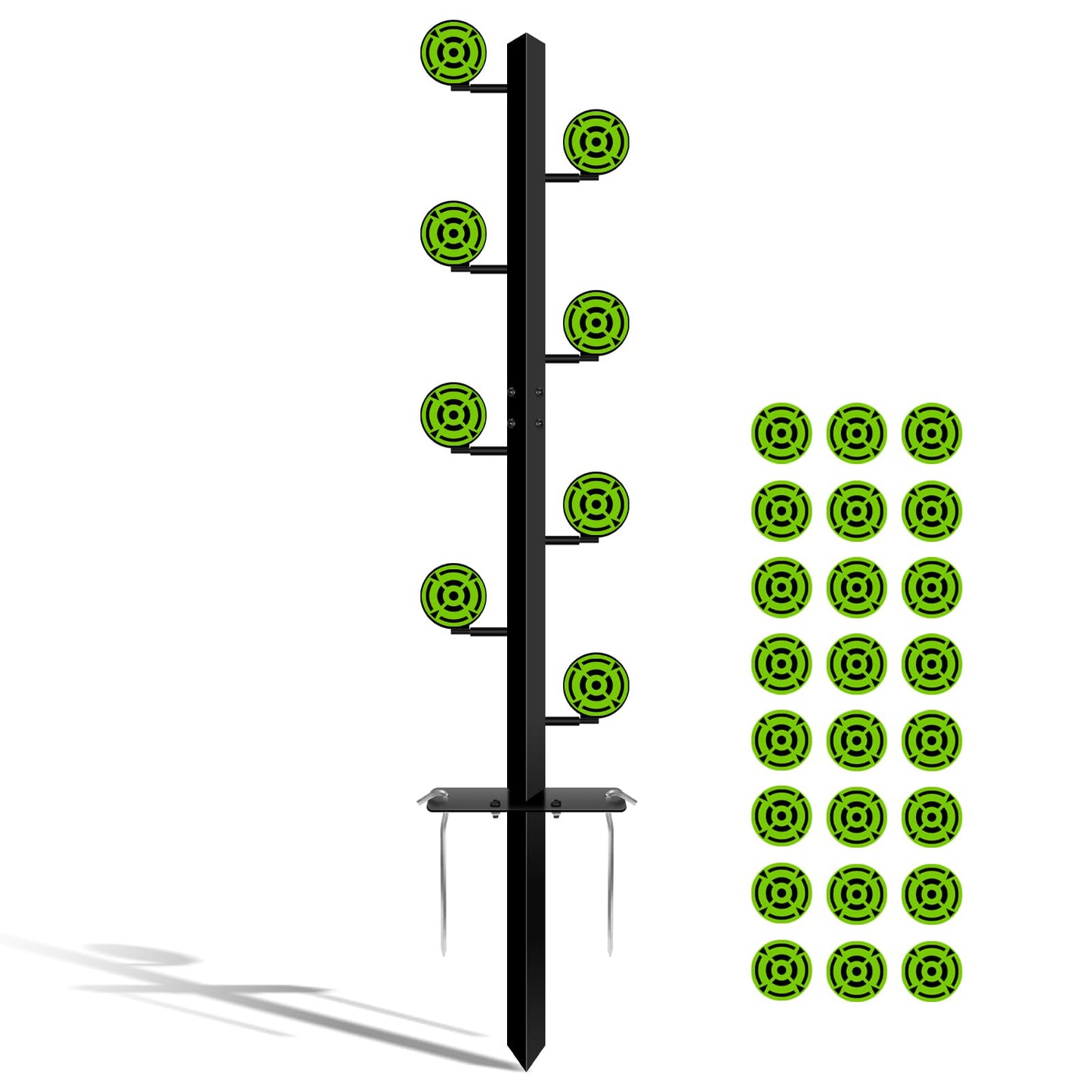 Ideagle Metal Swing Dueling Tree Target Stand with 8 Steel Plates, Heavy Duty 3mm Alloy Suitable for Airgun Shooting Practice