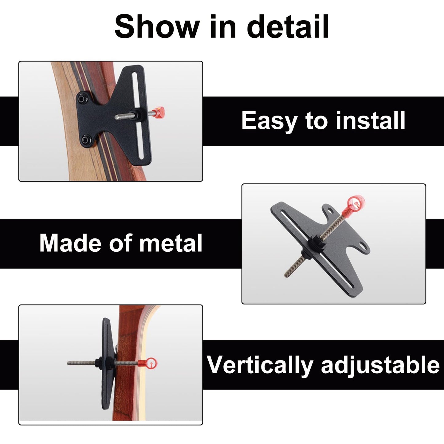 Archery Recurve Bow Sight Full Metal Needle Aim Recurve Simple Single Pin Bow Sight for Traditional Recurve Bows Aiming Practice Archery Beginner
