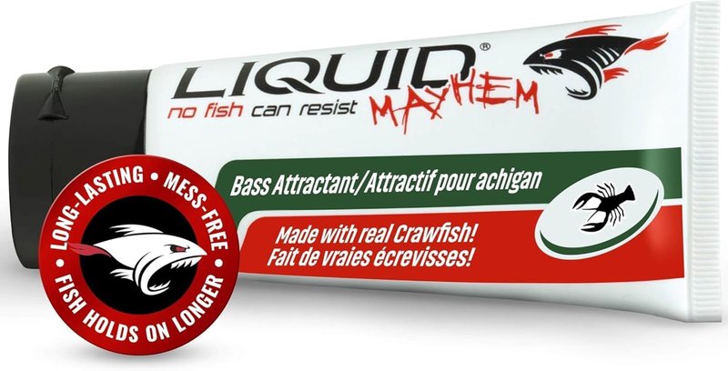Liquid Mayhem Bass Fish Attractant Gel - Real Anchovy Bait & Aminos | UV-Enhanced 60 ml (2 oz)