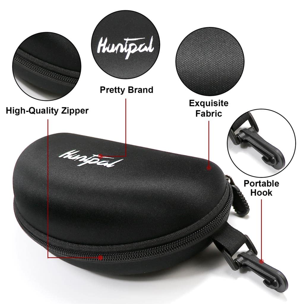 HUNTPAL Shooting Glasses Shooter Safety Hunting Sunglasses with 4 Interchangeable Lenses, Impact & Scratch-Resistant Eye Protection Half-Frame Goggles for Hunter