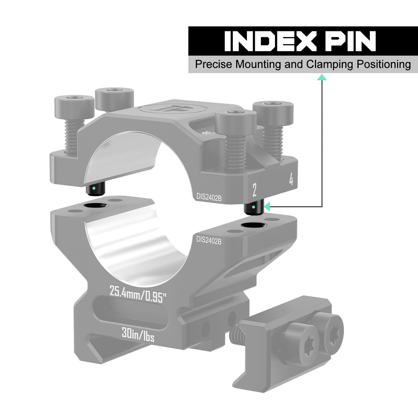 DISCOVERYOPT 7075 Series Aluminum Scope Rings - Medium Profile 35mm Scope Mount for Picatinny Rail