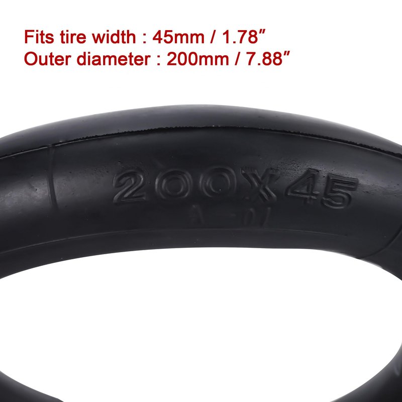 2 Pack of 8x1 1/4 200x45 Inner Tubes with Angled Valve Stem Replacement for A-Bike Folding Bike Jetson Beam Electric Scooter Butyl Rubber