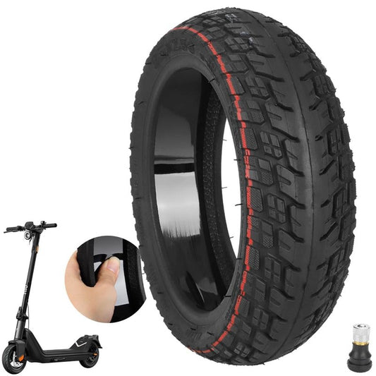 LHROPA 9.5 x 2.5 9.5" Rubber Built-in Self-repair Puncture-proof Tubeless Tire + Straight nozzle Repairable for NIU Kick Scooter KQi3 Sport/Pro/Max Electric Scooter Live Glue Tyre Parts (1)